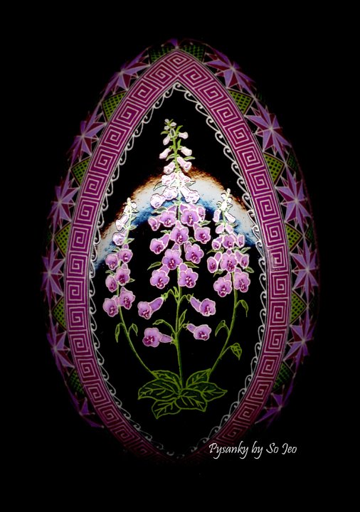 Foxglove Digitalis Ukrainian Easter Egg Pysanky By So Jeo